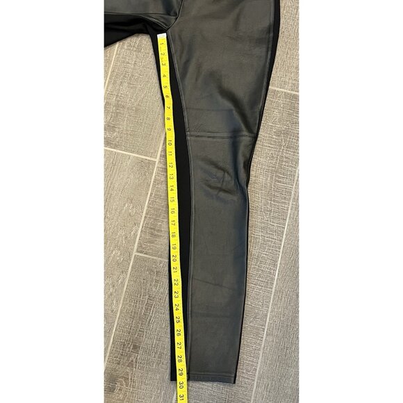 Eileen Fisher Women’s Black Pants Small Size Leather Front Pull On Stretch - Picture 9 of 12